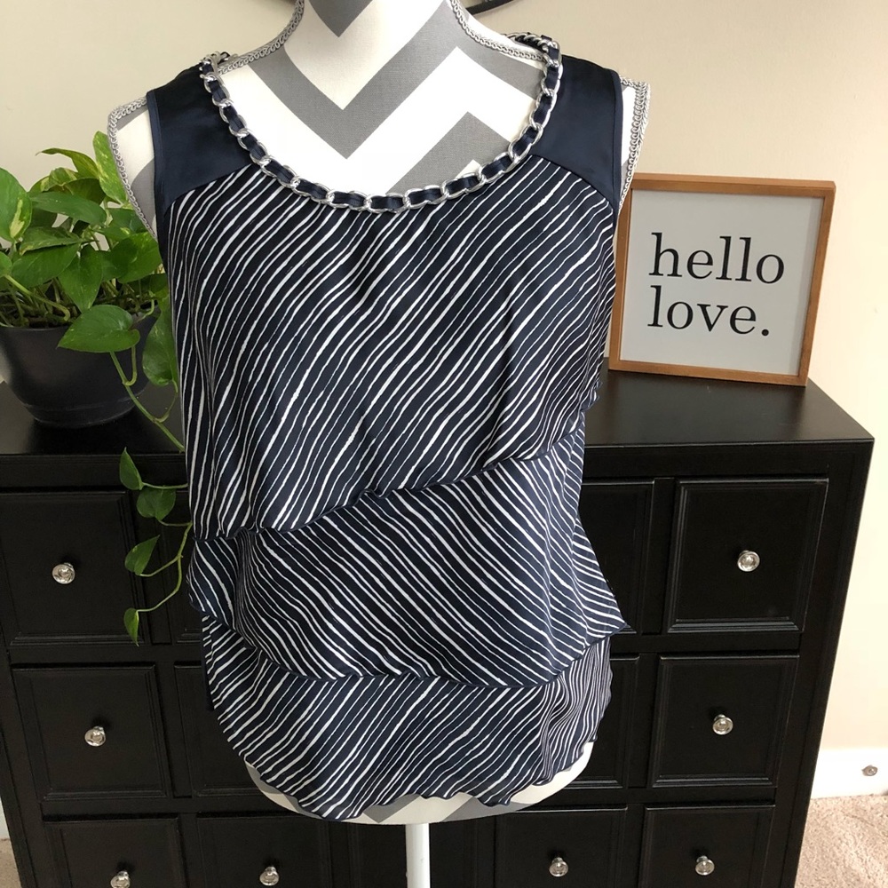 Alfani Tunic with silver chain collar